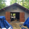entry doors on timber frame straw bale house